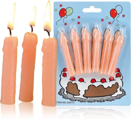 Fun Novelties - Verjaardagskaarsjes in Piemelvorm - 6 Stuks