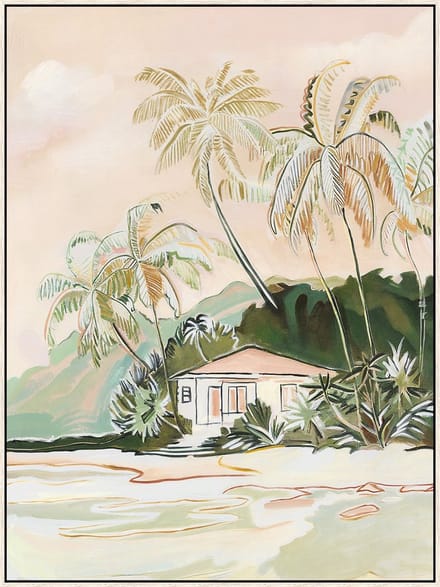 Schilderij met frame 60x80cm tropical cabana