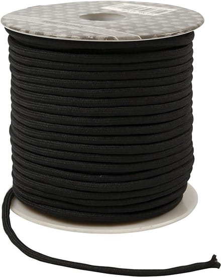 Polyester koord, dikte 4 mm, zwart, 40 m/ 1 rol