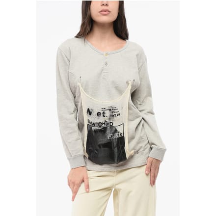 MM1 MM10 Sweatshirt met ronde hals en 2 knopen in grijs