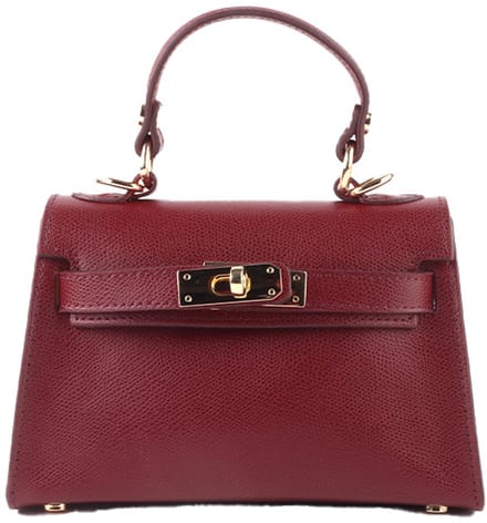 Giuliano lederen handtas Louna - Made in Italy - Bordeaux