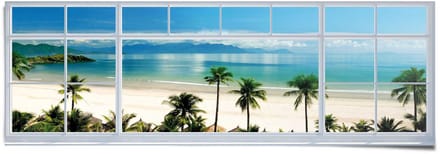 Poster Strand uitzicht - 53 x 158 - Papier - REINDERS