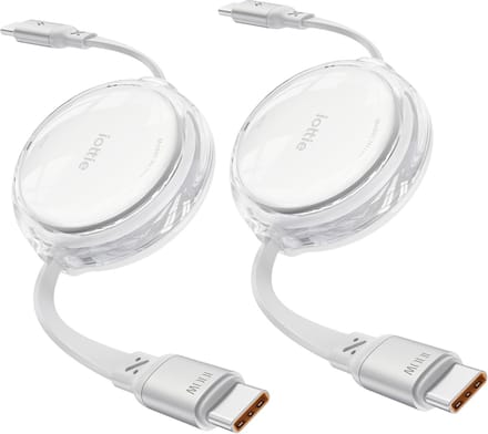 iOttie 100W Retractable USB-C Cable 2 Pack - white
