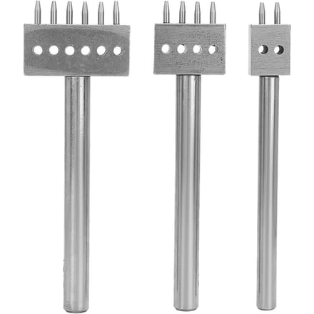 Ensemble de 3 outils de perforation d'espacement pour bricolage, artisanat du cuir, perforateur de ceinture(6mm(2+4+6) ) gray