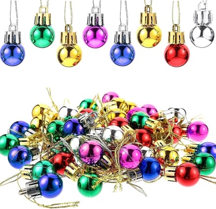 Mini Kerstballen Set van 36 Stuks, 3 cm, Multikleurige Versiering voor Kerstboom en Decoratie