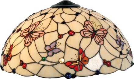 Lumilamp Lampenkap Tiffany Ø 48 cm Beige Roze Glas Vlinder