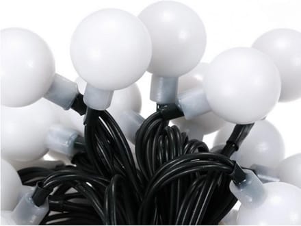 Solar LED lichtsnoer 50 melkglas bol lampjes met usb poort