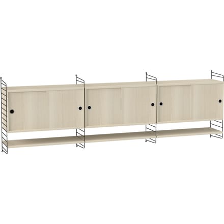 String Furniture - Rek wandladder - zwart - set van 2 - 75 x 30 cm