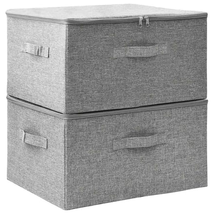vidaXL - Opbergboxen - 2 - st - 43x34x23 - cm - stof - grijs