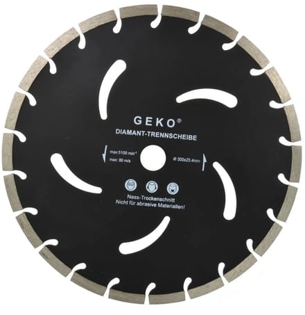 GEKO Segmented diamantzaagblad - 300 mm - Koelgaten - Lange levensduur