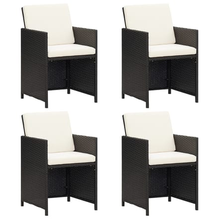 vidaXL - Tuinstoelen - 4 - st - poly - rattan - zwart