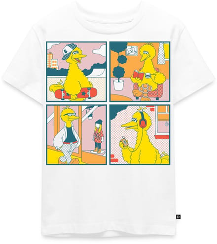 Sesamstraat Bibo Striptegels Premium T Shirt Kinderen