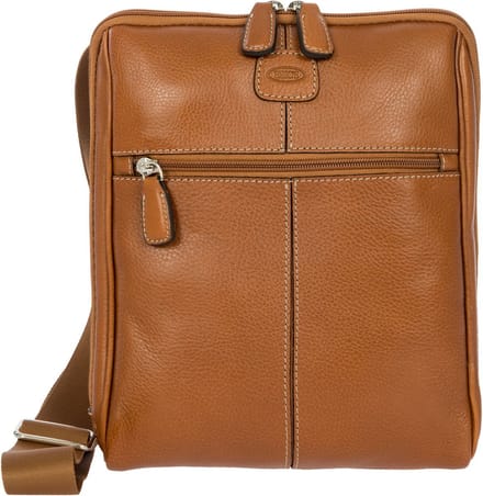 BRIC'S Leren Schoudertas Life Pelle Crossbody Bag Leather Bruine