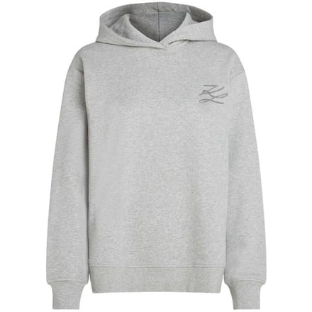 Karl Lagerfeld Autograph Sequins Hoodie Light Grey Melange Größe: S | Kaputzenpullis Outlet | Damen | Grau