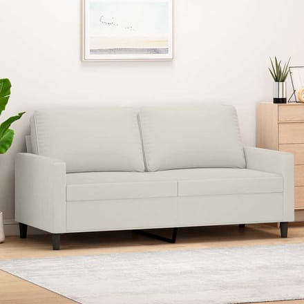 vidaXL Tweezitsbank 140 cm fluweel crèmekleurig