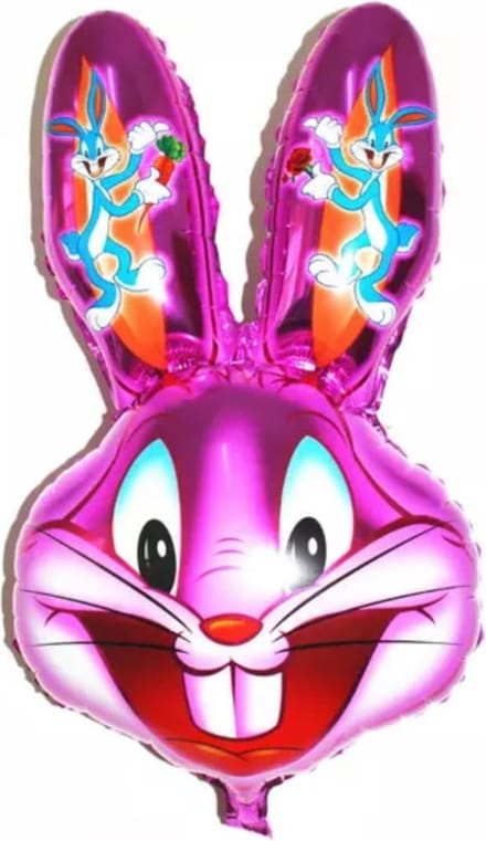 Folieballon bunny roze 75 cm