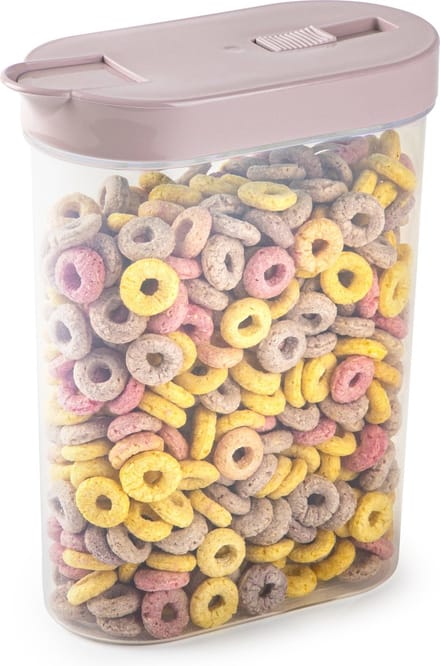 Plasticforte Voedselcontainer strooibus - lichtroze - inhoud 1 liter - kunststof - 15 x 7 x 19 cm