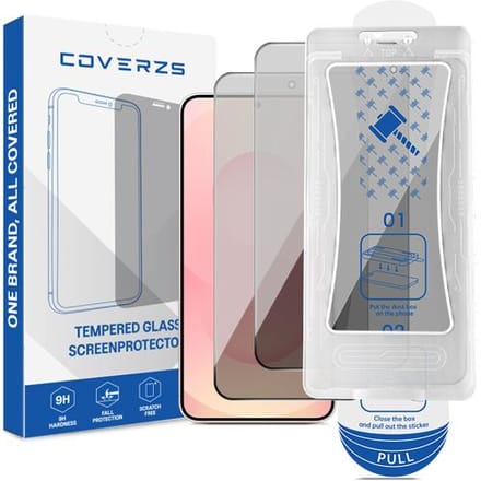 Coverzs Tempered Glass Privacy Screenprotector met Frame (2-Pack) geschikt voor Samsung Galaxy S24 – Privacy Glas – Krasbestendig