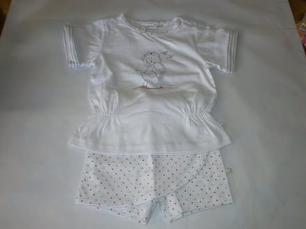 Noukie's -Pyjama Wit - Meisje - Stip - 6 jaar 116
