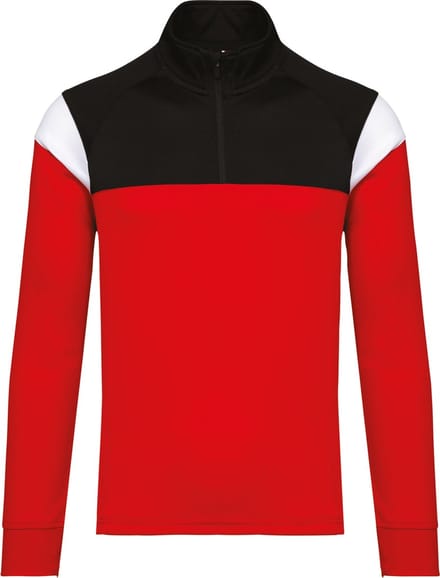 PROACT® Trainingssweater 1/4 rits uniseks PA387 - Sporty Red / Black - M