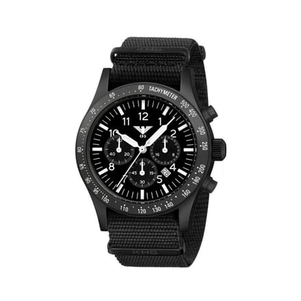 KHS - KHS.PLABSSC.NB - Polshorloge - Heren - Solar - PLATOON Black Steel Solar Chronograph