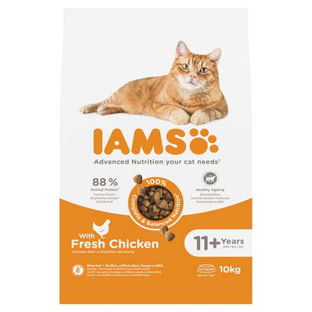 10kg IAMS Advanced Nutrition Senior droogvoer voor katten 11+ met kip
