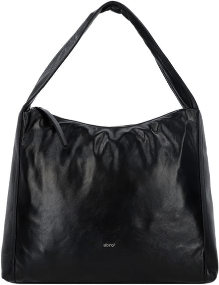 abro schoudertas Leather Dioniso Hobo Bag Amber Black / Nickel zwart