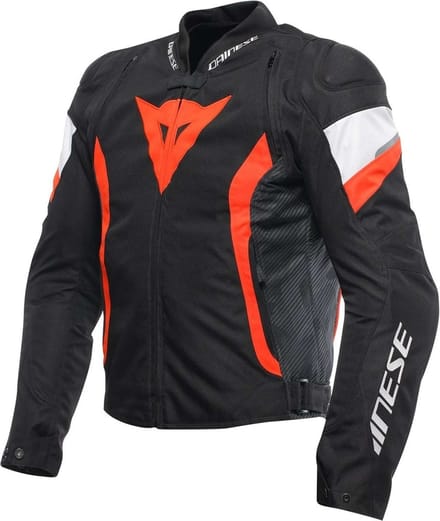 Dainese Avro 5 Tex Jas Zwart Rood Fluo Wit - Jas