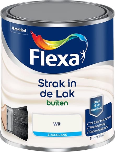 Flexa - Strak In De Lak Buitenlak Zijdeglans - Wit - Mengverf - 1 L