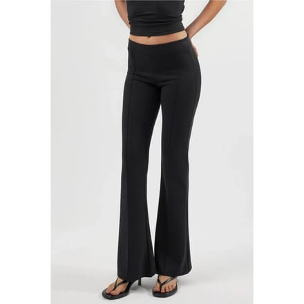 Geribbelde Elastische Flared Broek