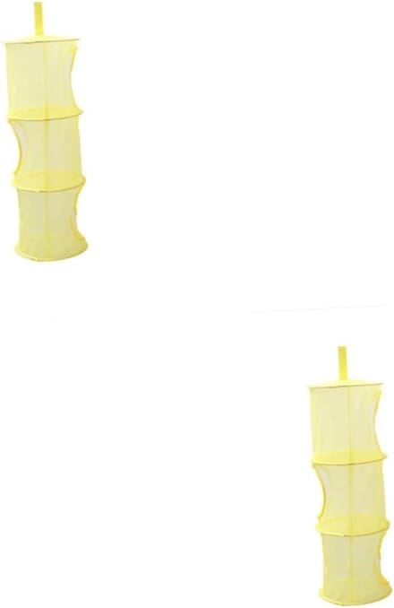 Hangende Opberger - Opbergnet - Speelgoed Opbergen - 3 Compartimenten - 75 cm - Geel