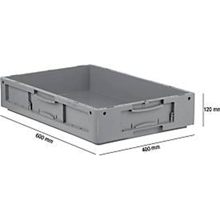 Eurobox serie LTB 6120, van PP, inhoud 20,3 l, zonder deksel, grijs