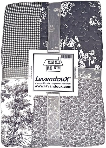Lavandoux - Bedsprei - Toile Patchwork - 160x220cm - 1-persoons - Grijs