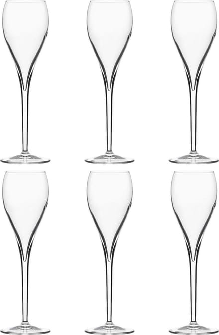 Italesse Privé Flûte Champagneglazen - Set van 6 - 0,15L - Elegant en Veelzijdig Design