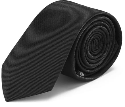 6 cm Stropdas van Zwart Zijden Twill