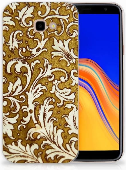 Siliconen Hoesje Samsung Galaxy J4 Plus (2018) Barok Goud