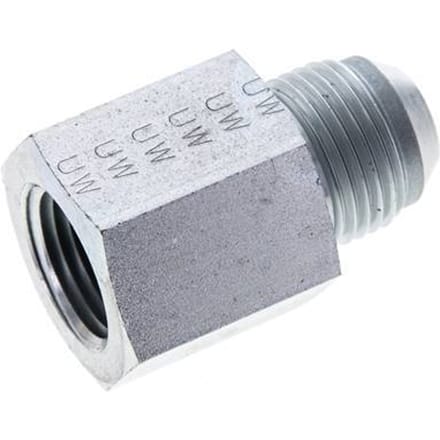 JIC  Verloopnippel UNF 7/8''-14 Buitendraad X 1/2'' NPT Binnendraad Staal 210bar