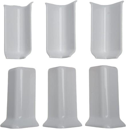 Plint Hoek Connector - Plint Afwerking Hoekstukken - Wandafwerking - Naadloze 8cm Pasvorm - 6 Stuks - Wit