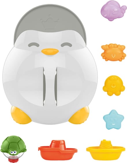 Eco Toys Penguin Badspeeltjeshouder incl. 7 Speeltjes