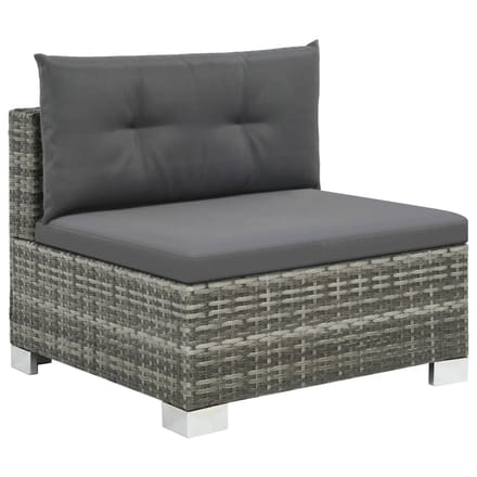 vidaXL - 10-delige - Loungeset - met - kussens - poly - rattan - grijs