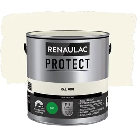 Renaulac Houtlak Protect - Mat - Crèmewit Ral 9001 - 2,5l