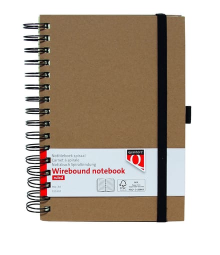 Notitieboek quantore a5 sp lijn 192blz 80gr kraft | 3 stuks