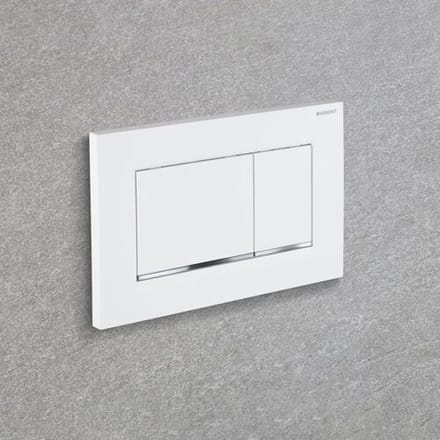 Geberit SIGMA30 bedieningsplaat voor dubbele spoeling, glanzend wit/chroom