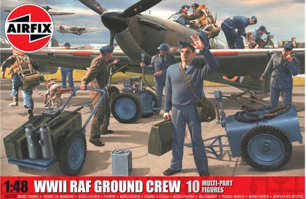1:48 Airfix 04702 Britse Soldaten WWII - RAF Grondpersoneel - 10 Figuren Plastic Modelbouwpakket