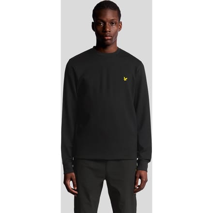 Lyle & Scott Crew Neck Fly Fleece Jet Black size M | Sweaters Outlet | Men | Black