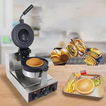 Commercial Waffle Iron, 1300W Electric Panini Press Non-Stick Coating, Hamburger Machine with Temperature And Time Control, Ice Filled Burger Machine For Home Kitchen,Singlehead