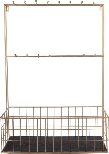 Kitchen rack XL w. hooks painted gold