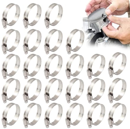 Dailygoods- Slangklemmen 25 Stuks - Roestvrij Staal 304 - Instelbare