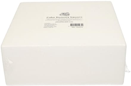 FunCakes Taart Dummy - Piepschuim Blok - Vierkant - 25x25x10 cm