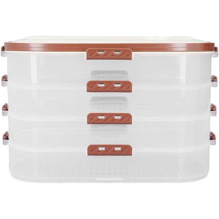 Dumpling Diepvries Opbergdoos Multifunctioneel 4 Lagen Voedselkwaliteit PP Koekjes Opbergcontainer L(for 6.5-9kg) white